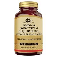 SOLGAR Omega 3 Koncentrat oleju rybiego, 60 kaps. - suplement diety z kwasami omega