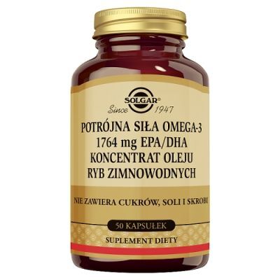 SOLGAR Omega 3 potrójna siła 1764 mg, 50 kapsułek