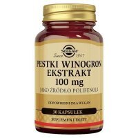 SOLGAR Pestki z Winogron ekstrakt 100 mg - 30 kapsułek  KROTKA DATA 31.08.2026