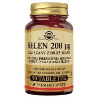 SOLGAR Selen 0,2 mg z drożdżami - 50 tabletek