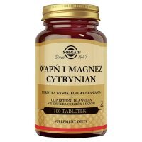 SOLGAR Wapń i Magnez cytrynian - 100 tabletek