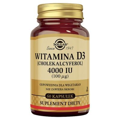 SOLGAR Witamina D3, 60 kaps.