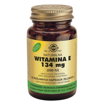 SOLGAR WITAMINA E NATURALNA 134 mg 50 kapsułek