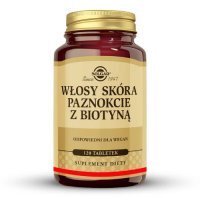 Solgar Włosy Skóra Paznokcie z Biotyną, 120 tabl.