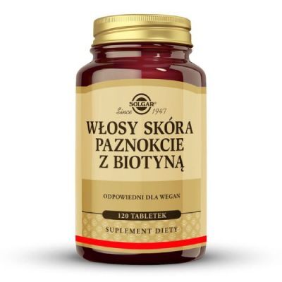 Solgar Włosy Skóra Paznokcie z Biotyną, 120 tabl.
