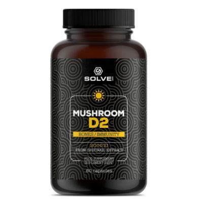 Solve Labs Witamina D2 z grzybów Shiitake 2000 IU, 60 kaps.