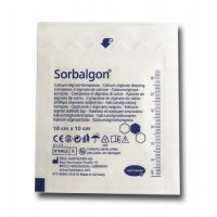 SORBALGON Opatrunek jałowy alginianowy 10cm x 10cm, 1 sztuka