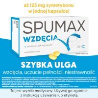 SPUMAX WZDĘCIA, symetykon 125 mg, 30 kapsułek