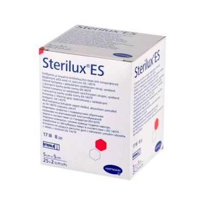 Hartmann Sterilux ES Kompresy gazowe jałowe 5cm x 5cm, 25 x 2 szt.