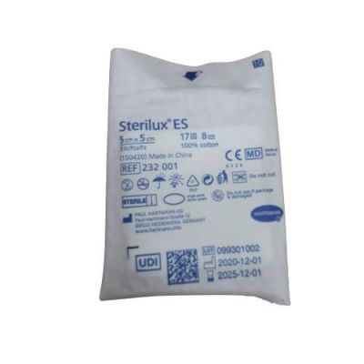 Sterilux ES kompresy jałowe, 8-warstwowe 17-nitkowe 5cm x 5cm, 3szt.