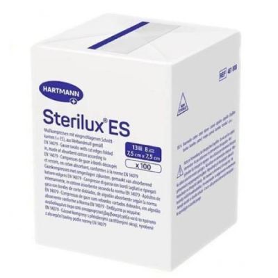 Sterilux ES Kompresy z gazy 7,5cm x 7,5cm, 100 szt.
