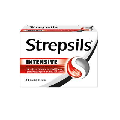 STREPSILS INTENSIVE 36 tabletek do ssania na silny ból gardła