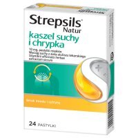 Strepsils Natur Kaszel suchy i chrypka, 24 tabletki do ssania
