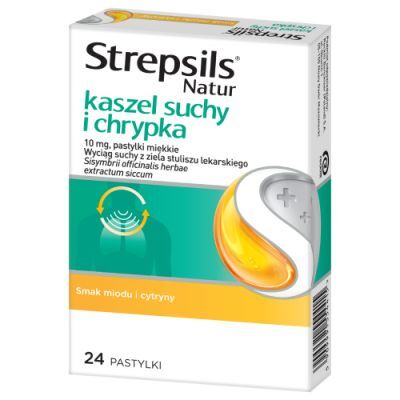 Strepsils Natur Kaszel suchy i chrypka, 24 tabletki do ssania