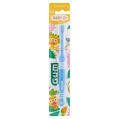 Sunstar GUM Baby 0+ miękka szczoteczka do zębów dla dzieci niebieska, 1 szt.