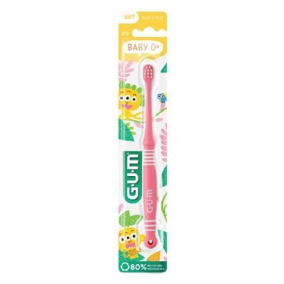 Sunstar Gum Baby 0+ miękka szczoteczka do zębów dla dzieci różowa, 1 szt.