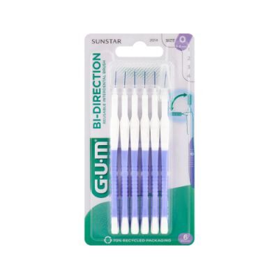 Sunstar GUM Bi-Direction Szczoteczki międzyzębowe 0,6mm (wrzosowe 2014), 6 szt.