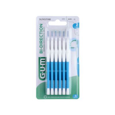Sunstar GUM Bi-Direction Szczoteczki międzyzębowe 0,9mm (niebieskie 2314), 6 szt.