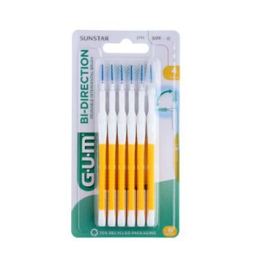 Sunstar GUM Bi-Direction Szczoteczki międzyzębowe 1,4mm (żółte 2714), 6 szt.
