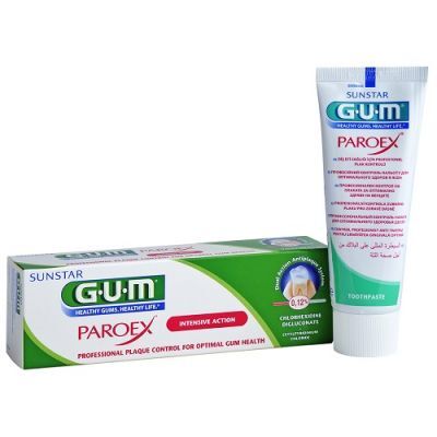 SUNSTAR GUM Paroex Pasta do zębów na stany zapalne z chlorheksydyną 0,12% 75ml (1790)+ szczoteczka