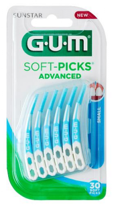 SUNSTAR GUM Soft-Picks Advanced Small gumowe czyściki międzyzębowe 30 sztuk (649)