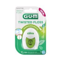 SUNSTAR GUM Twisted Floss skręcona nić dentystyczna o smaku mięty i zielonej herbaty 30 m 3500BTM