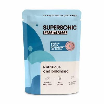 SUPERSONIC Smart Meal Pełnowartościowy posiłek Lody waniliowe z dziką truskawką, 100g