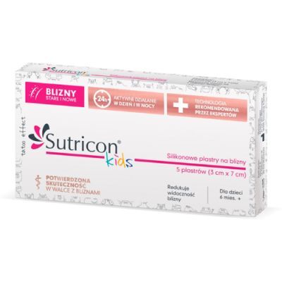 SUTRICON KIDS plastry silikonowe na blizny 3cm x 7cm  5 sztuk
