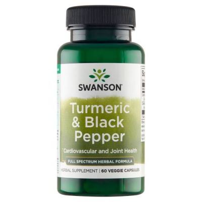SWANSON FS Turmeric & Black Pepper Turmeric i Czarny pieprz, 60 kapsułek wegetariańskich
