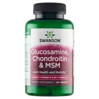 SWANSON Glukozamina 250 mg, Chondroityna 200 mg, MSM 150 mg 120 tabletek