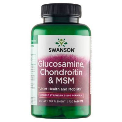 SWANSON Glukozamina 250 mg, Chondroityna 200 mg, MSM 150 mg 120 tabletek