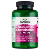 SWANSON Glukozamina 500 mg, Chondroityna 400 mg, MSM 200 mg 120 tabletek