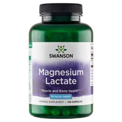 SWANSON MAGNESIUM LACTATE 84 mg [MLECZAN MAGNEZU] 120 kapsułek