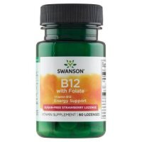 SWANSON WITAMINA B-12 z kwasem foliowym 60 tabletek podjęzykowych