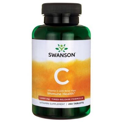 SWANSON WITAMINA C 1000 mg z dziką różą 250 kapsułek o przedłużonym działaniu