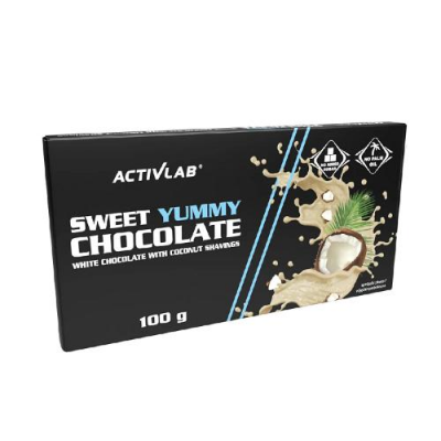 SWEET YUMMY CHOCOLATE Czekolada biała z wiórkami kokosowymi 100 g