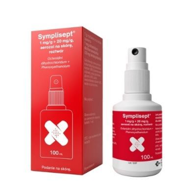 Symplisept 1 mg/g + 20 mg/g aerozol na skórę, roztwór, 100 ml