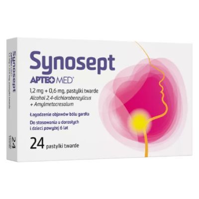 Synosept Apteo Med 1,2 mg + 0,6 mg, 24 pastylki twarde