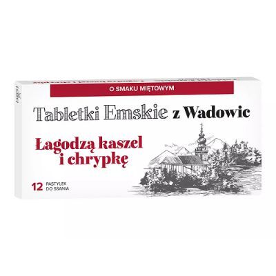 Tabletki Emskie z Wadowic Łagodzą kaszel i chrypkę, 12 tabletek