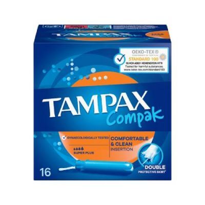 Tampax Compak Super Plus Tampony z aplikatorem, 16 szt.