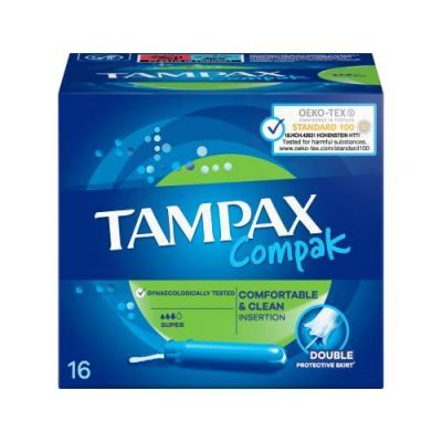 Tampax Compak Super Tampony z aplikatorem, 16 szt.
