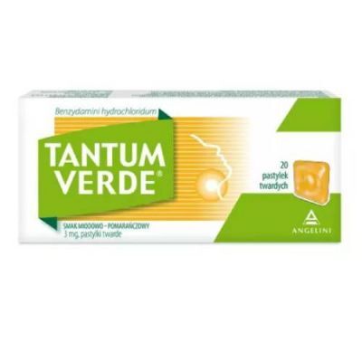 TANTUM Verde 3mg Miodowo-pomarańczowe, 20 pastylek