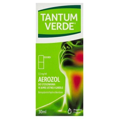 TANTUM VERDE aerozol do stosowania w jamie ustnej i gardle 1,5 mg 30 ml