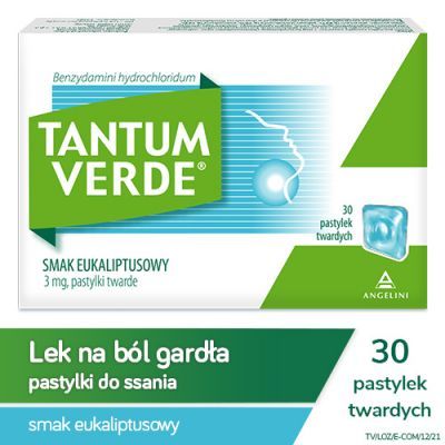 TANTUM VERDE smak eukaliptusowy 3 mg 30 pastylek
