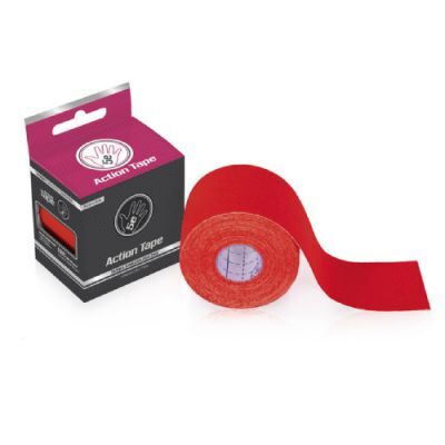 Taśma kinezjologiczna Action Premium - syntetyczna czerwona, 5m x 5cm