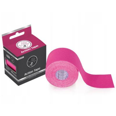 Taśma kinezjologiczna Action Premium syntetyczna różowa 5cm x 5m
