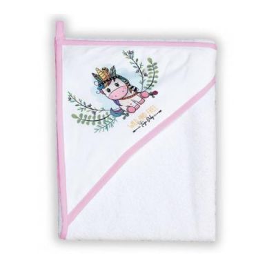 TEGA BABY Okrycie kąpielowe 100x100cm DZIKI ZACHÓD JEDNOROŻEC białe, 1 szt.