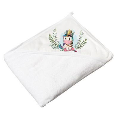 TEGA BABY Okrycie kąpielowe 80x80cm DZIKI ZACHÓD JEDNOROŻEC białe, 1 szt.