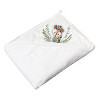 TEGA BABY Okrycie kąpielowe 80x80cm DZIKI ZACHÓD LISEK białe, 1 szt.