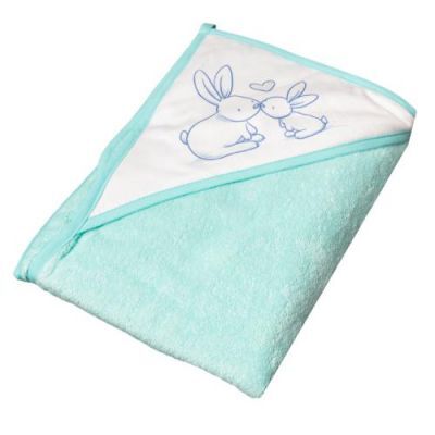 TEGA BABY Okrycie kąpielowe 80x80cm KRÓLICZKI jasnozielone, 1 szt.